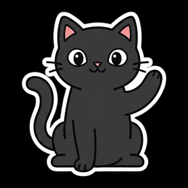 Custom hand-illustrated black cat pet portrait for a tee