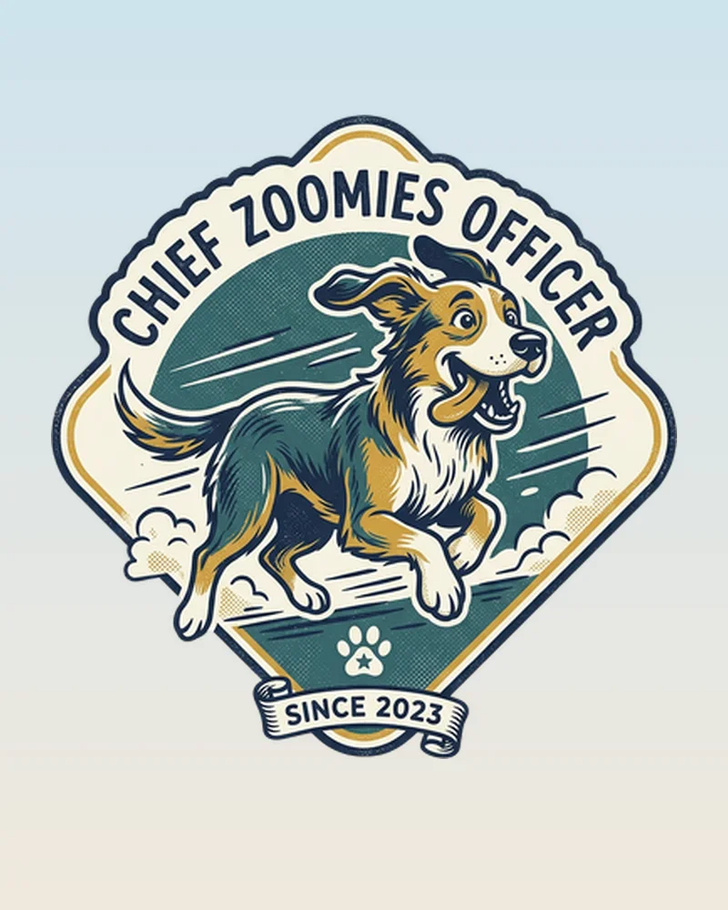 Funny running dog graphic tee for dog lovers, designed and printed in Canada